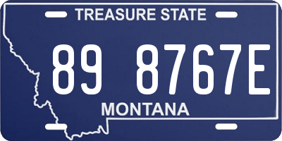 MT license plate 898767E
