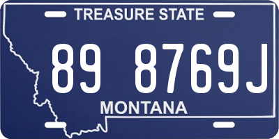 MT license plate 898769J