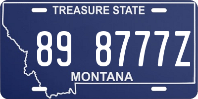 MT license plate 898777Z