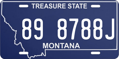 MT license plate 898788J