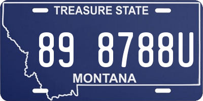 MT license plate 898788U