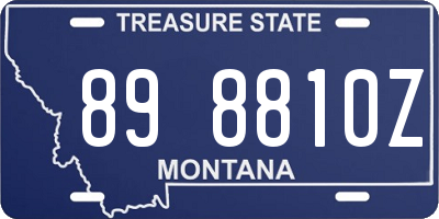 MT license plate 898810Z