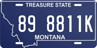 MT license plate 898811K