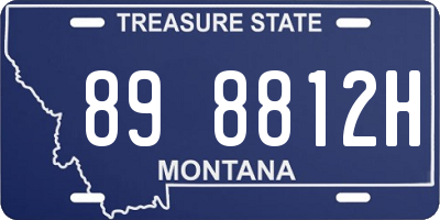 MT license plate 898812H
