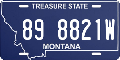 MT license plate 898821W