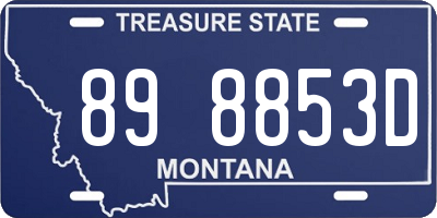 MT license plate 898853D
