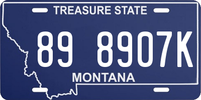 MT license plate 898907K
