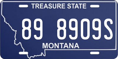 MT license plate 898909S