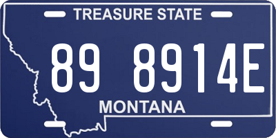MT license plate 898914E