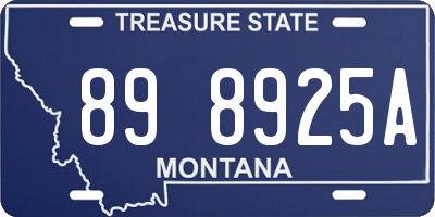 MT license plate 898925A
