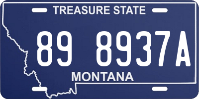 MT license plate 898937A