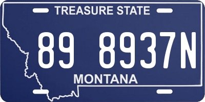 MT license plate 898937N