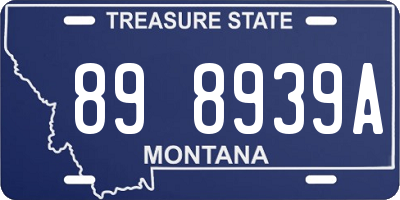 MT license plate 898939A