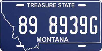 MT license plate 898939G