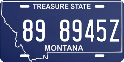 MT license plate 898945Z