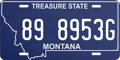 MT license plate 898953G