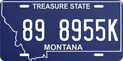 MT license plate 898955K