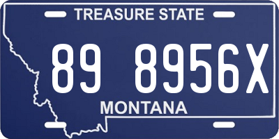 MT license plate 898956X