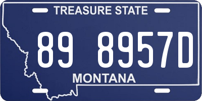MT license plate 898957D