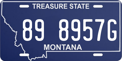 MT license plate 898957G