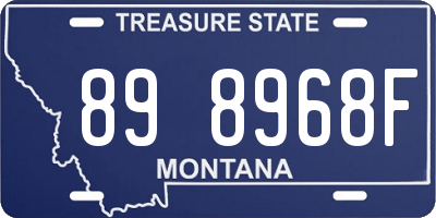 MT license plate 898968F