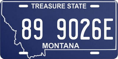 MT license plate 899026E