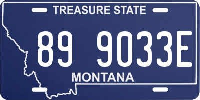 MT license plate 899033E