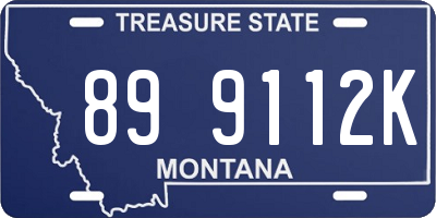 MT license plate 899112K