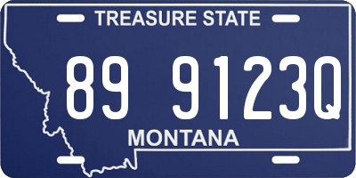 MT license plate 899123Q