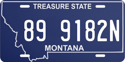 MT license plate 899182N