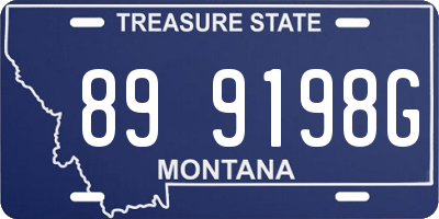 MT license plate 899198G