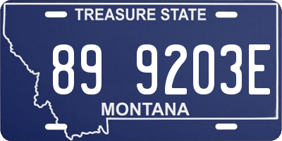 MT license plate 899203E