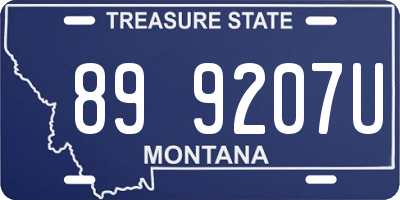 MT license plate 899207U