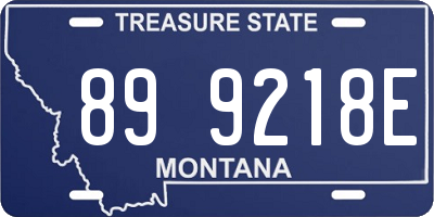MT license plate 899218E