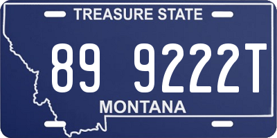 MT license plate 899222T