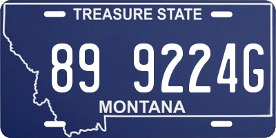 MT license plate 899224G