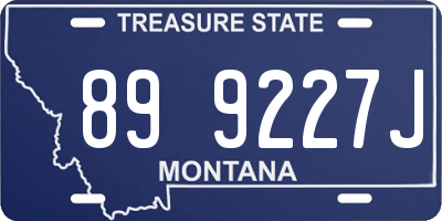 MT license plate 899227J