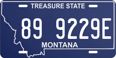 MT license plate 899229E