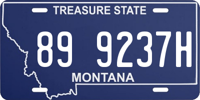 MT license plate 899237H