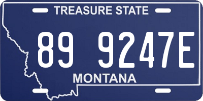 MT license plate 899247E