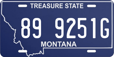 MT license plate 899251G