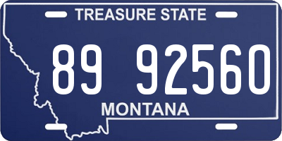 MT license plate 899256O