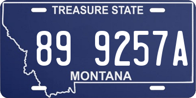 MT license plate 899257A