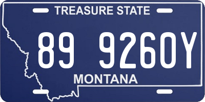 MT license plate 899260Y