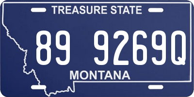 MT license plate 899269Q