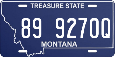 MT license plate 899270Q