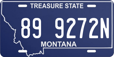 MT license plate 899272N
