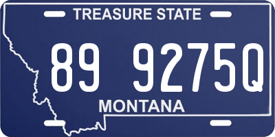 MT license plate 899275Q