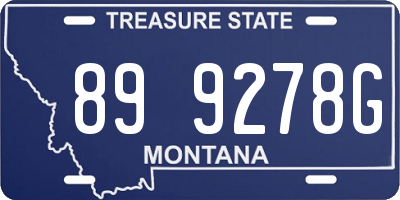 MT license plate 899278G