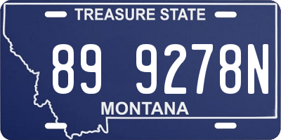 MT license plate 899278N